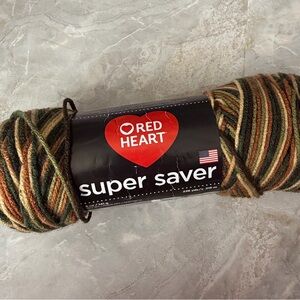 Red Heart Super Saver Woodsy Brown Green Yarn #4 Worsted